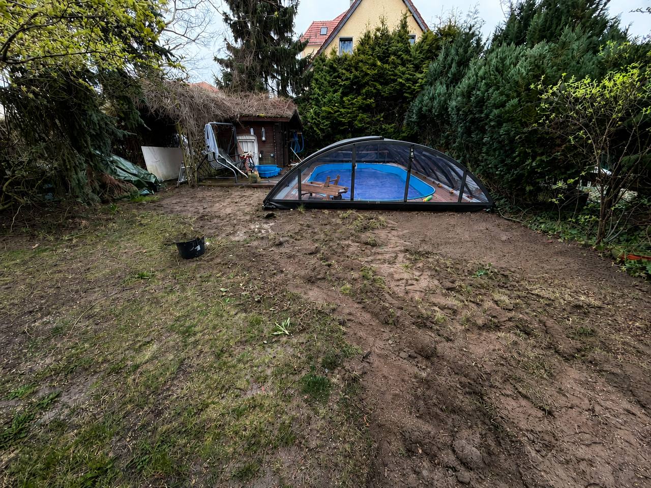 Rasen & Rollrasen — Vorher